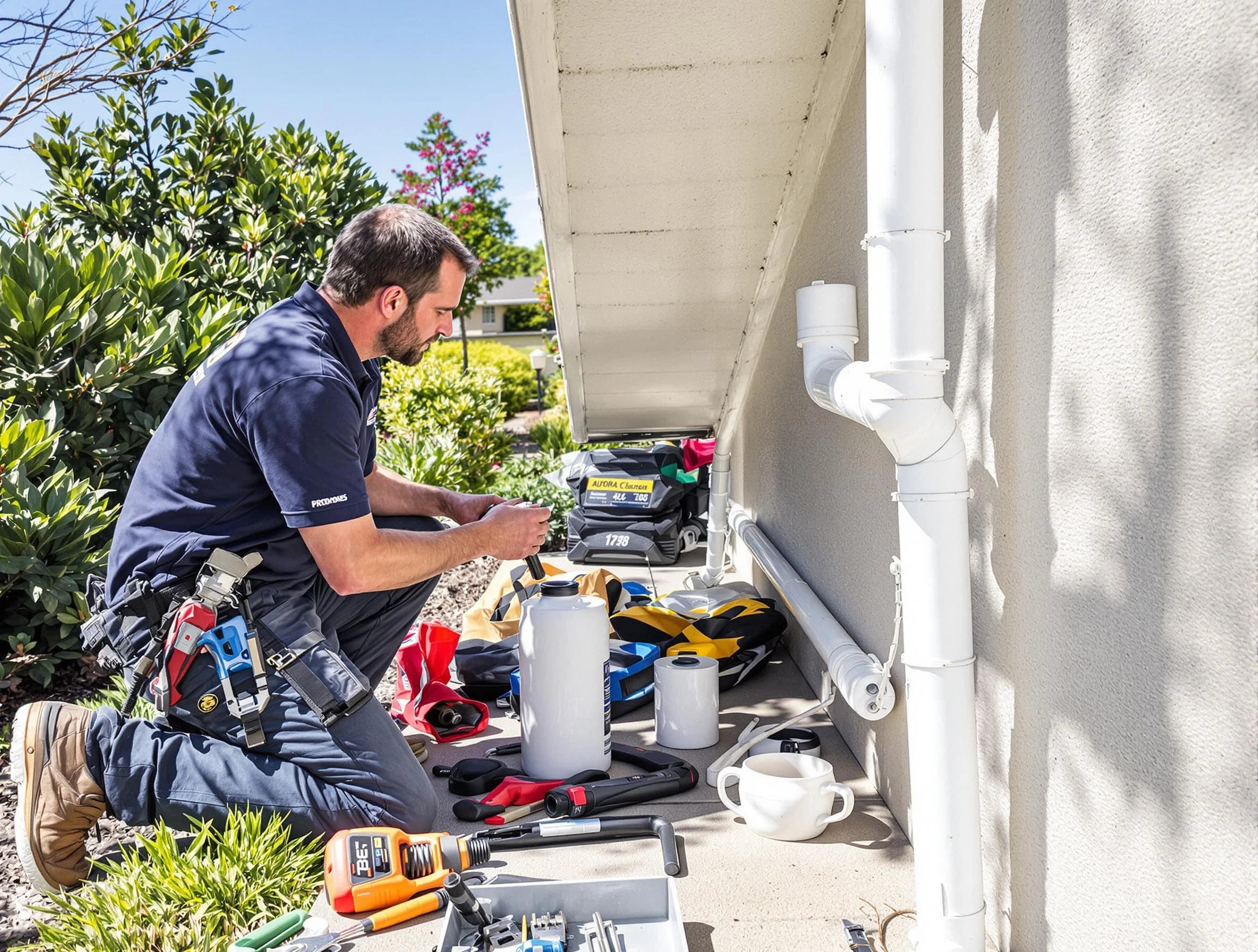 Brook Park Roofing Company expert fixing a downspout in Brook Park, OH