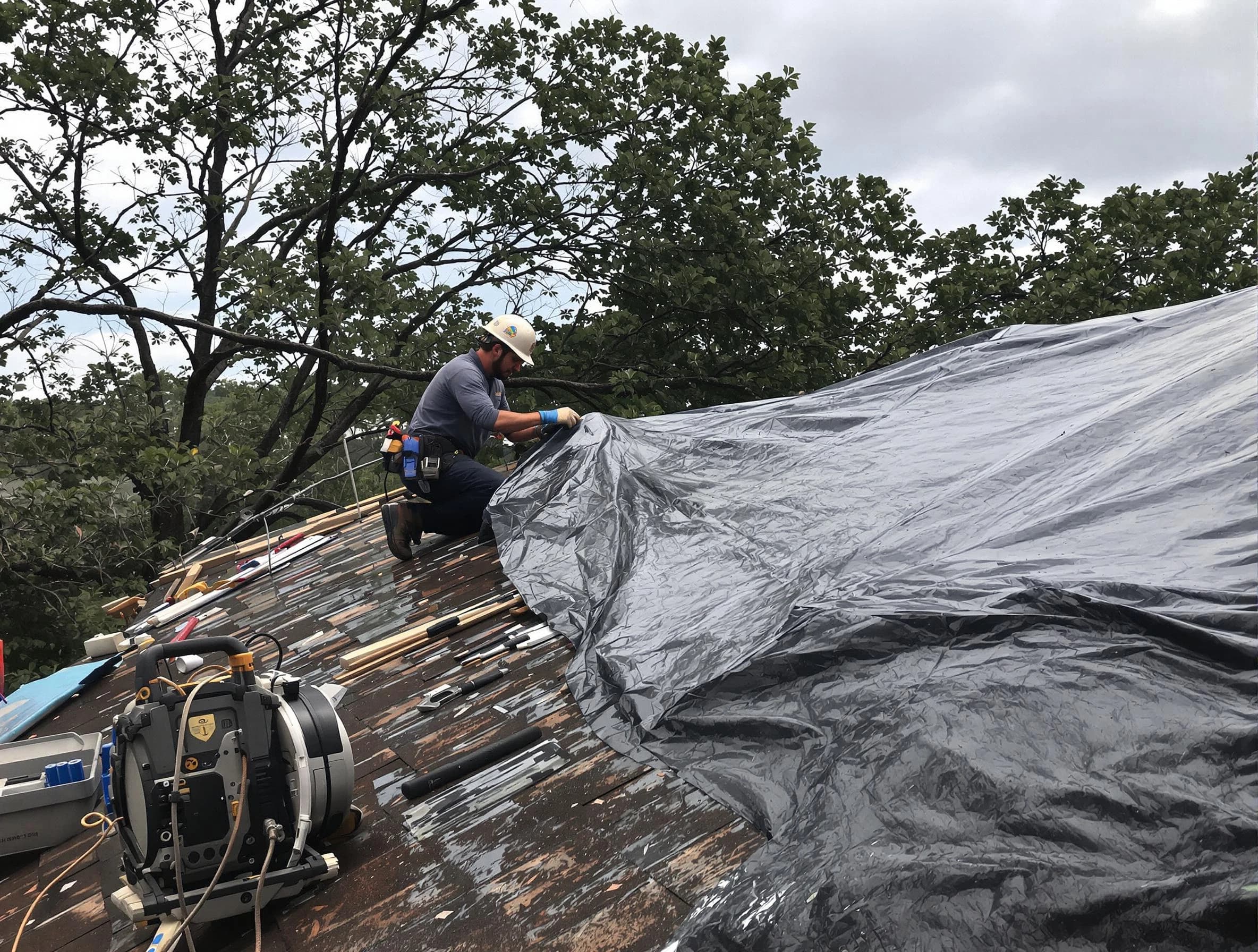 Brook Park Roofing Company responding to an emergency roof repair call in Brook Park, OH