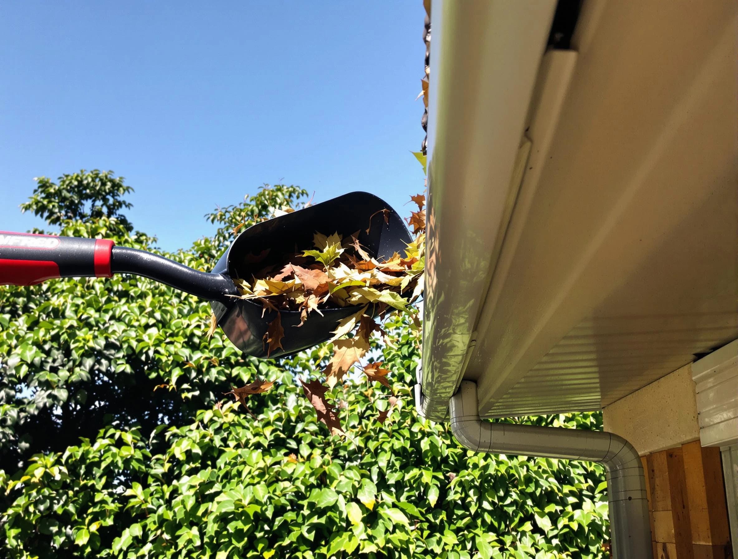 Brook Park Roofing Company performing gutter cleaning at a home in Brook Park, OH