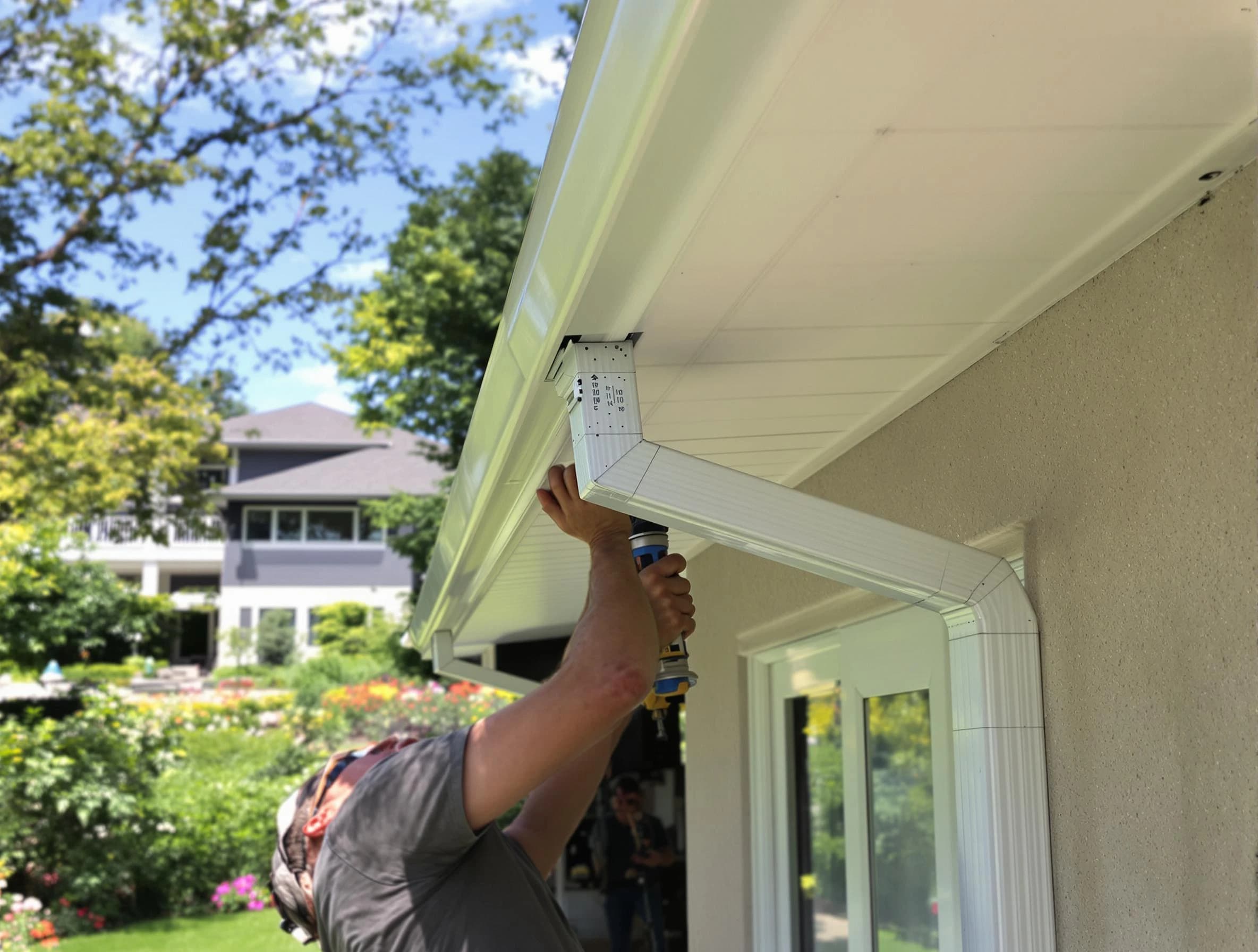 Brook Park Roofing Company technicians performing gutter installation in Brook Park, OH