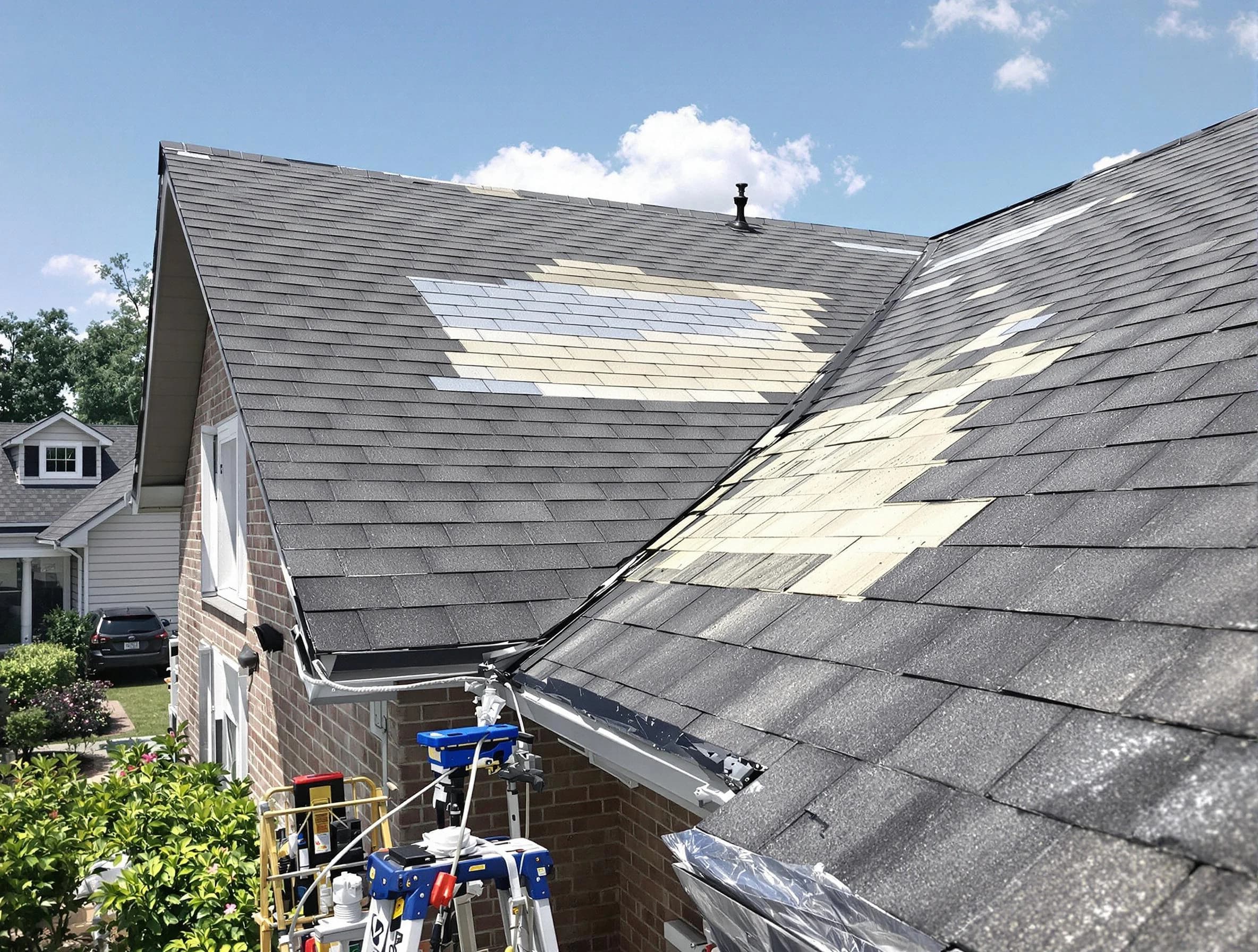 Close-up of roof repairs by Brook Park Roofing Company in Brook Park, OH