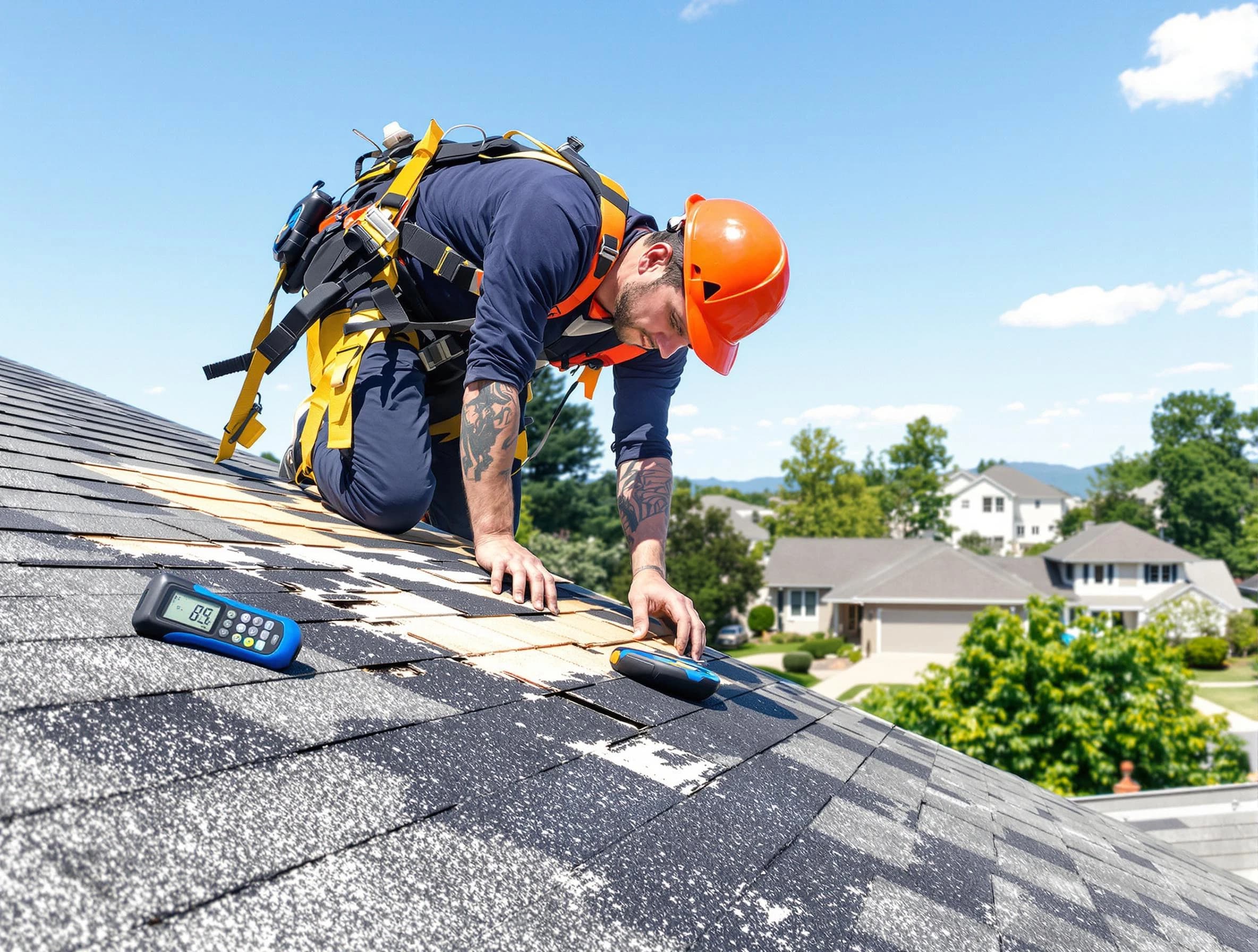 Brook Park Roofing Company professional performing roof repairs in Brook Park, OH