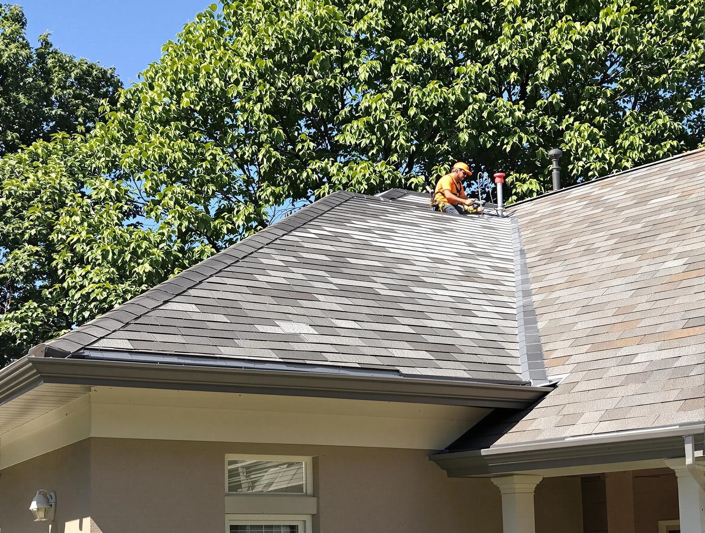 Newly completed shingle roofing by Brook Park Roofing Company in Brook Park, OH